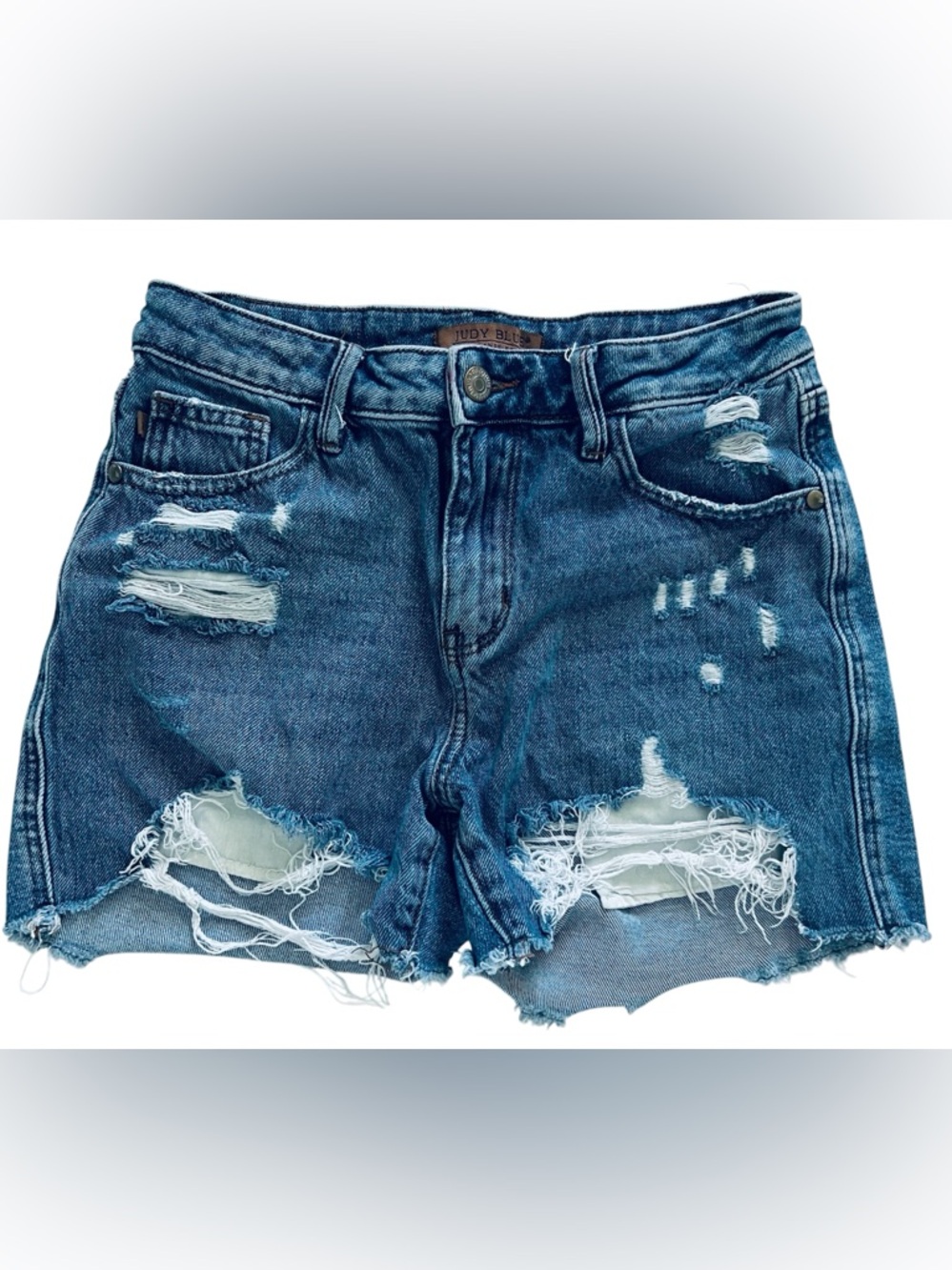 Judy Blue Jean Shorts Womens Small 3” Cut Off Distressed Stretch Denim